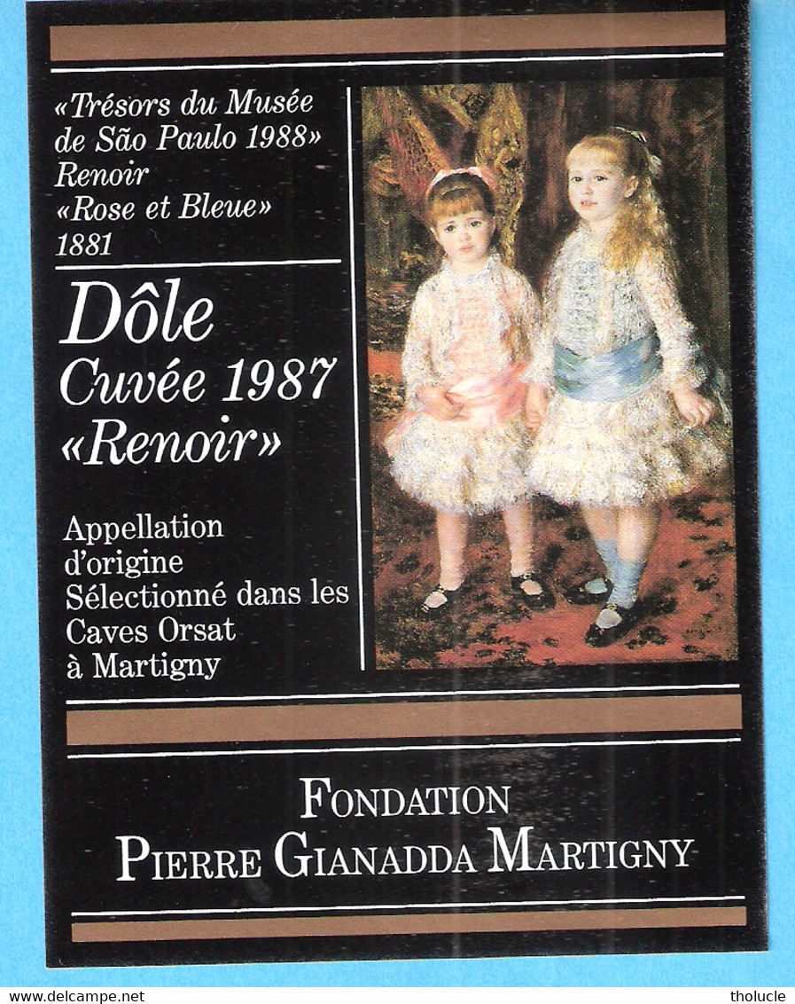 Etiquette Vin-Suisse-Dôle-Martigny-Cuvée "Renoir" 1987-Art-Peinture-Renoir-Rose Et Bleue-1881 - Art