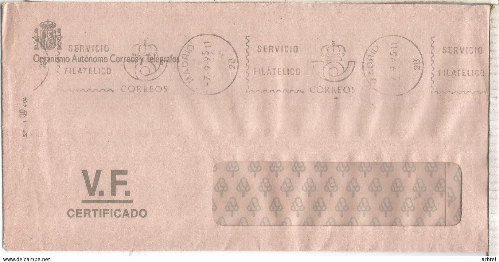 MADRID CC FRANQUICIA SERVICIO FILATELICO  VALORES - Franchise Postale