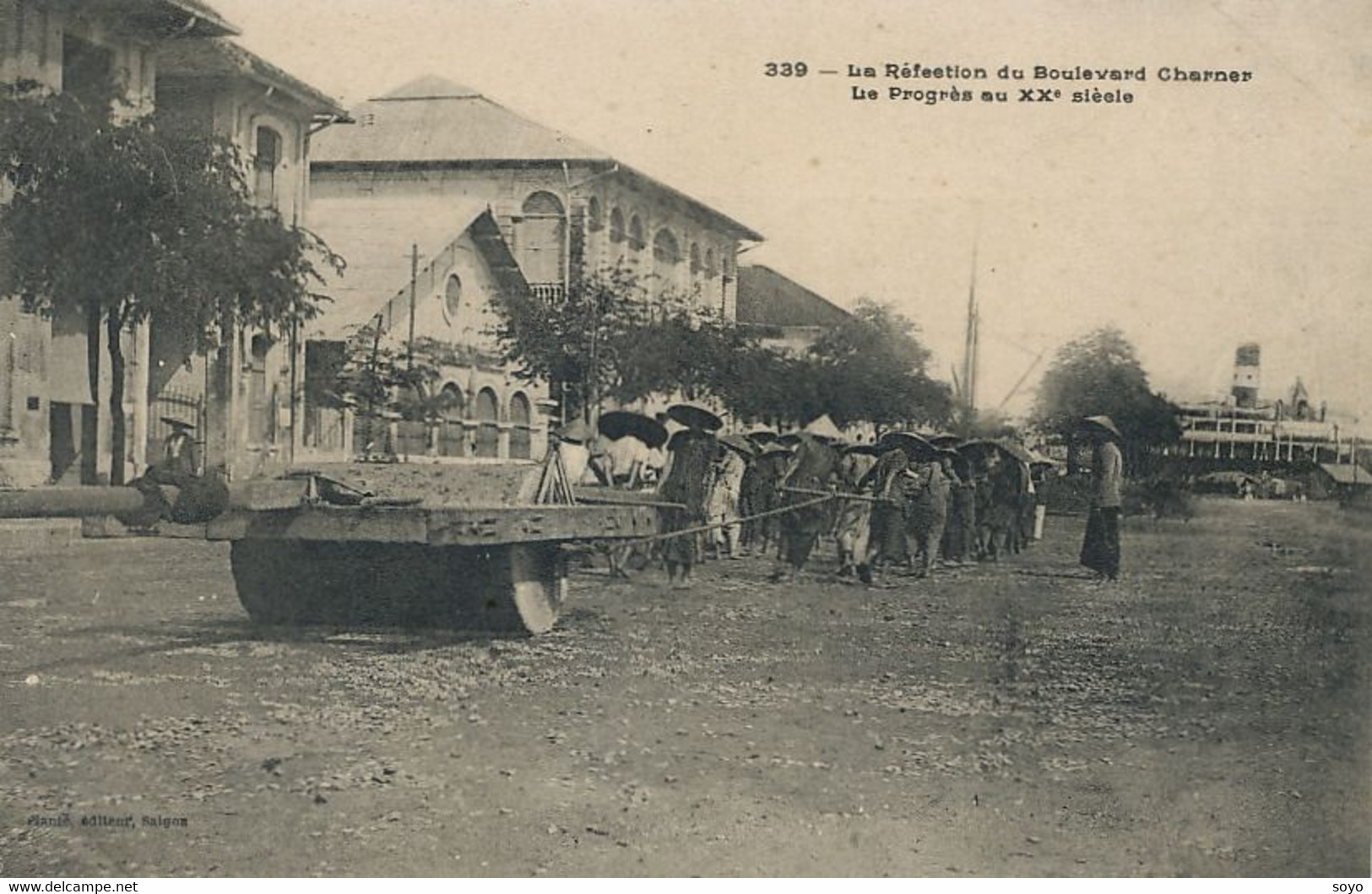 Indochina Saigon . Progrès Au XX Eme Siecle . Esclaves Faisant Une Route . Travaux Public . Slavery - Prigione E Prigionieri