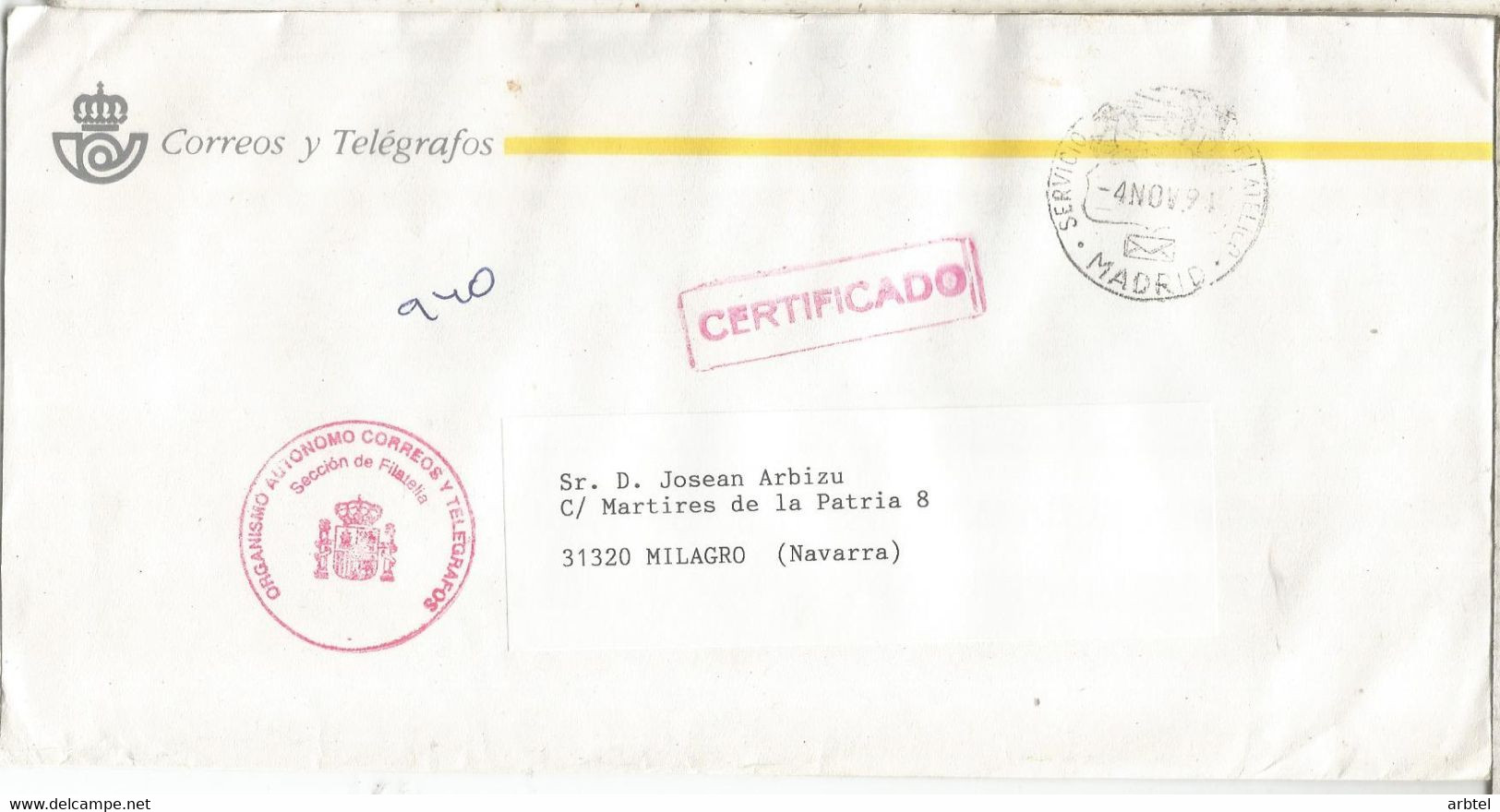 MADRID CC FRANQUICIA SERVICIO FILATELICO CERTIFICADO - Postage Free