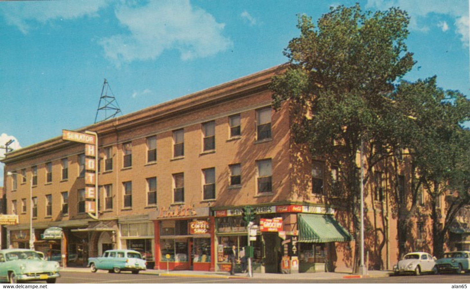 Reno Nevada, Senator Hotel,  Street Scene, Autos, Coffee Shop, C1950s Vintage Postcard - Reno