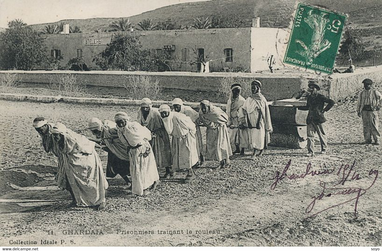 Prisonniers à Ghardia Faisant Une Route . Convicts . Slavery. Esclavage . - Bagne & Bagnards