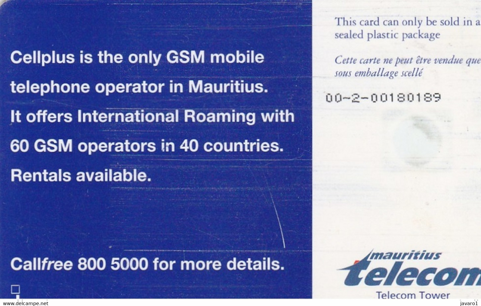 MAURITIUS : MAU50 R400 Cellplus Mobile Communications USED - Mauritius