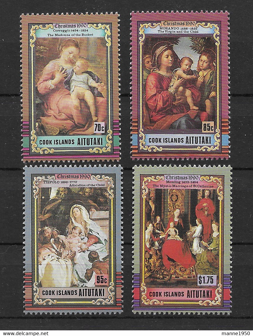 Aitutaki 1990 Weihnachten Mi.Nr. 670/73 Kpl. Satz ** - Aitutaki