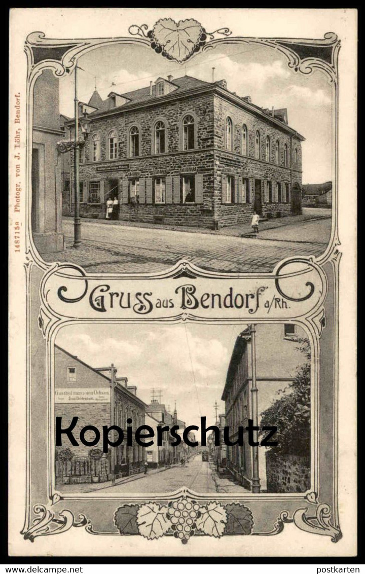 ALTE POSTKARTE GRUSS AUS BENDORF AM RHEIN GASTHOF ZUM ROTEN OCHSEN JEAN DEIDENBACH Ansichtskarte Cpa Postcard AK - Bendorf