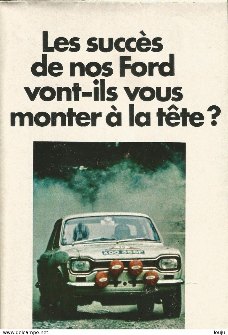 Dépliant Catalogue Publicitaire FORD 1970  CAPRI MUSTANG CORTINA ESCORT 12M 15M 17M 20M 26M - Publicités