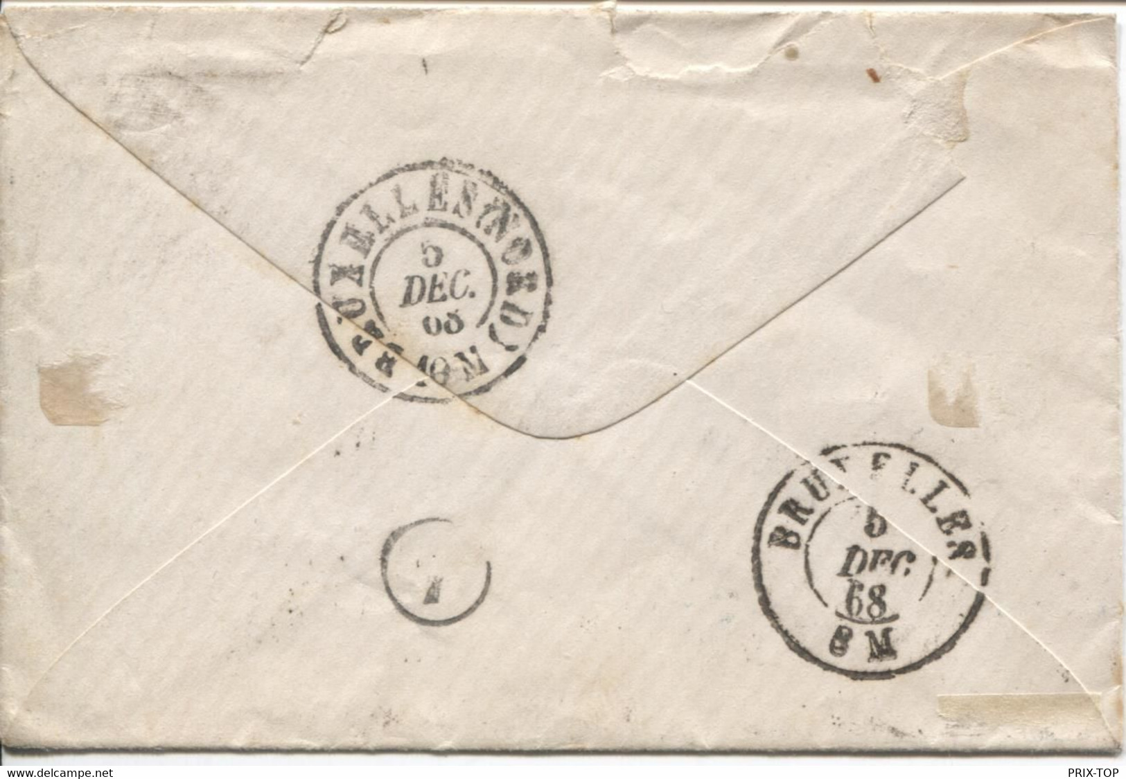 REF2137/ TP 18 S/L. LPTS 96 + Dinant 4/12/68 > BXL C.d'arrivées + C.Facteur - Postmarks - Points