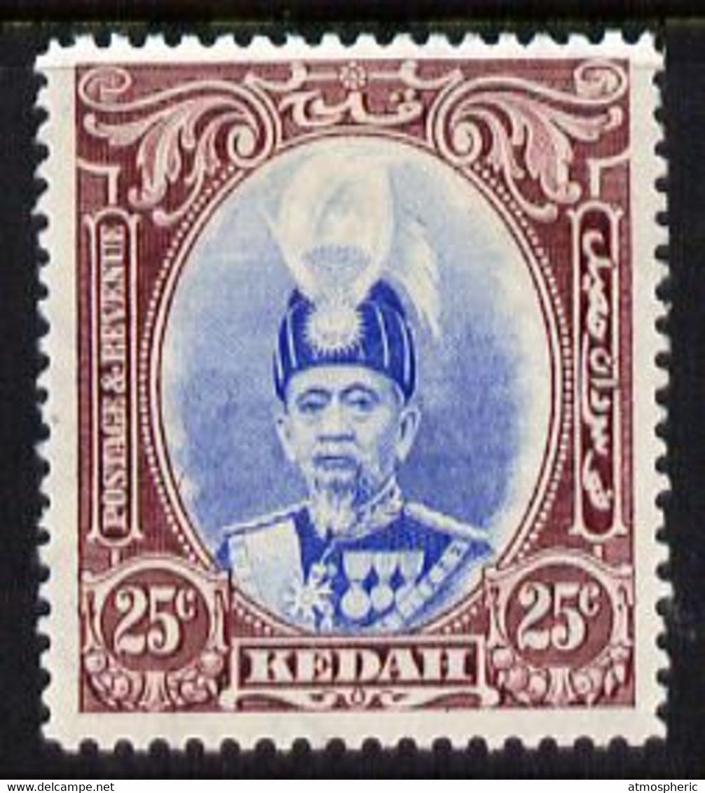 Malaya - Kedah 1937 Sultan 25c Ultramarine & Purple Fine Mounted Mint SG 62 - Kedah