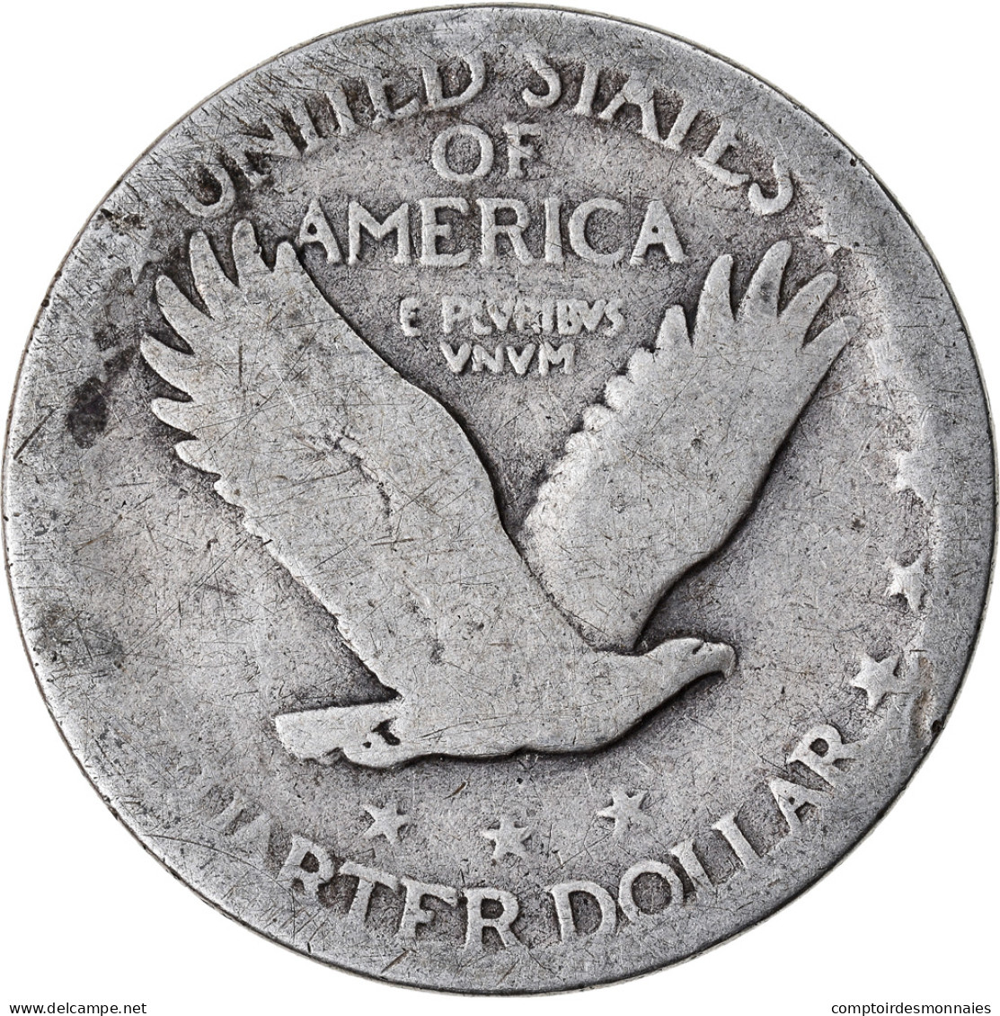 Monnaie, États-Unis, Quarter, B+, Argent, KM:145 - 1916-1930: Standing Liberty