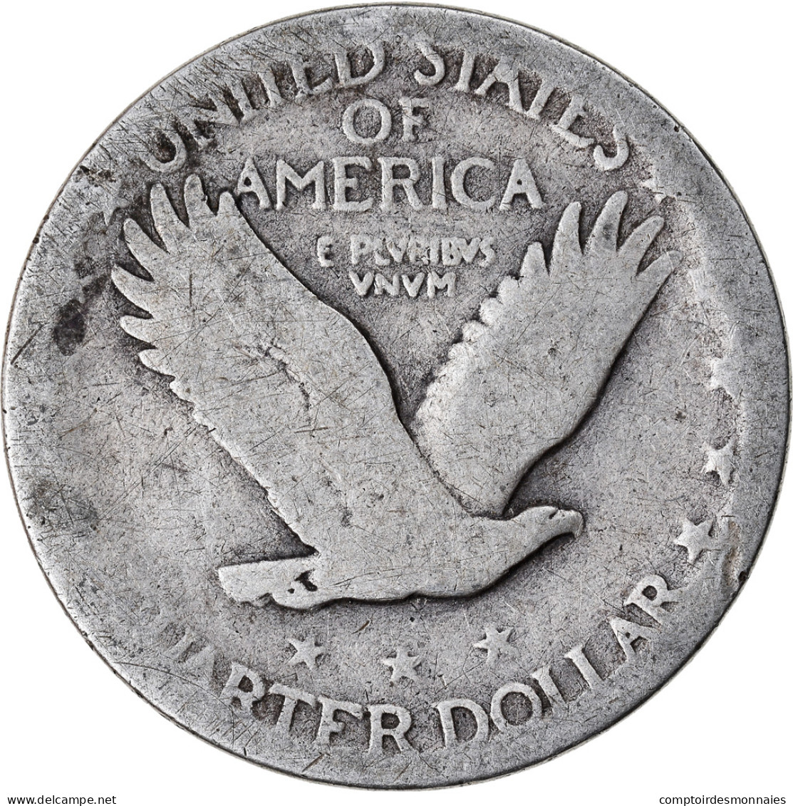 Monnaie, États-Unis, Quarter, B+, Argent, KM:145 - 1916-1930: Standing Liberty (Libertà In Piedi)