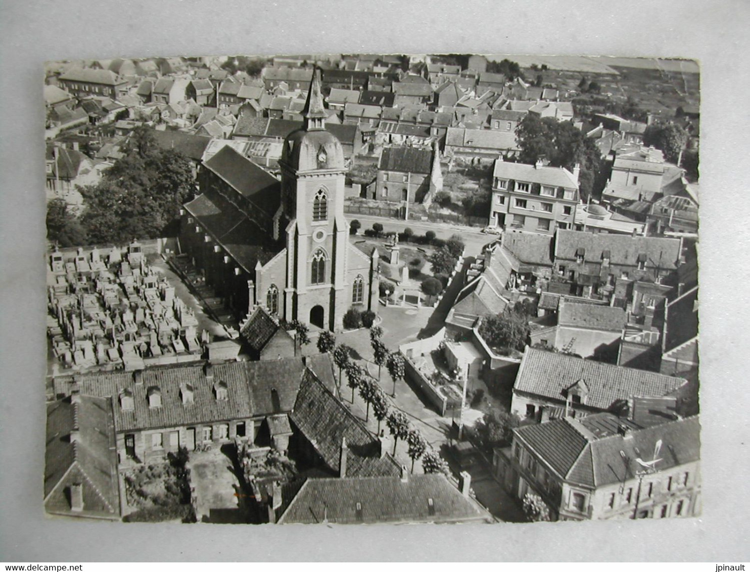 CPSM - En Avion Au-dessus De... - SIN LE NOBLE - L'église Saint Martin (vue Aérienne) - Sin Le Noble