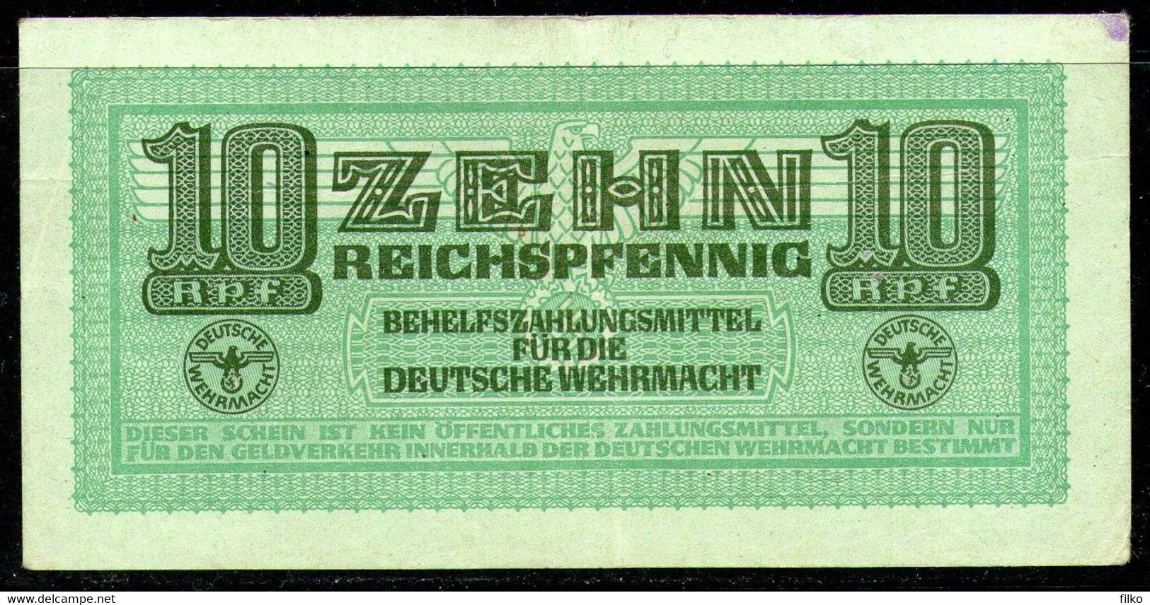 Deutsches Reich,1942,P.M34,  Wehrmacht 10 Pfennige,as Scan - Verrechnungsscheine - Dt. Wehrmacht