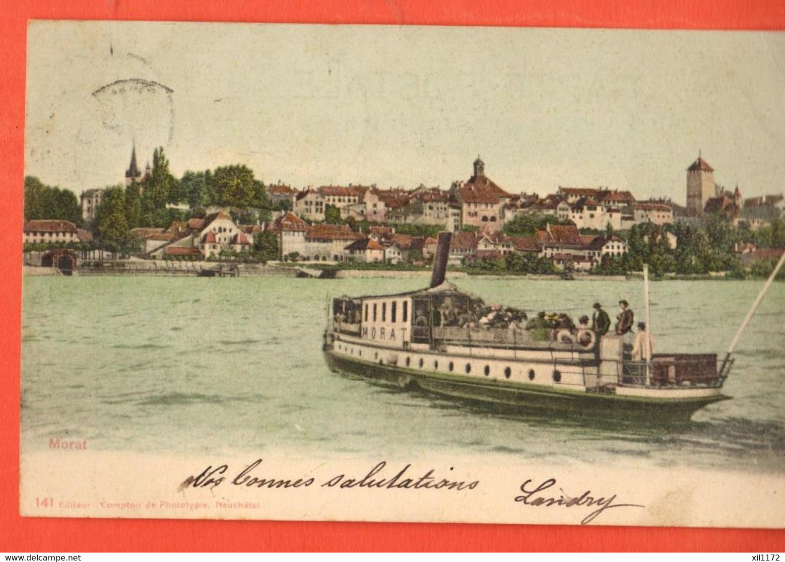 ZBN-37  Morat Murten Bateau Schiff Morat  Pionier Gelaufen 1903 - Morat