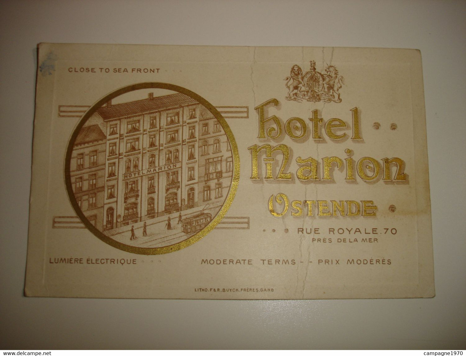 ZELDZAAM !! PUB FORMAT CPA - OOSTENDE OSTENDE - HOTEL MARION ( PROPRIETAIRE DEUTS HARLING ) ( !! ZIE STAAT !! ) - Oostende
