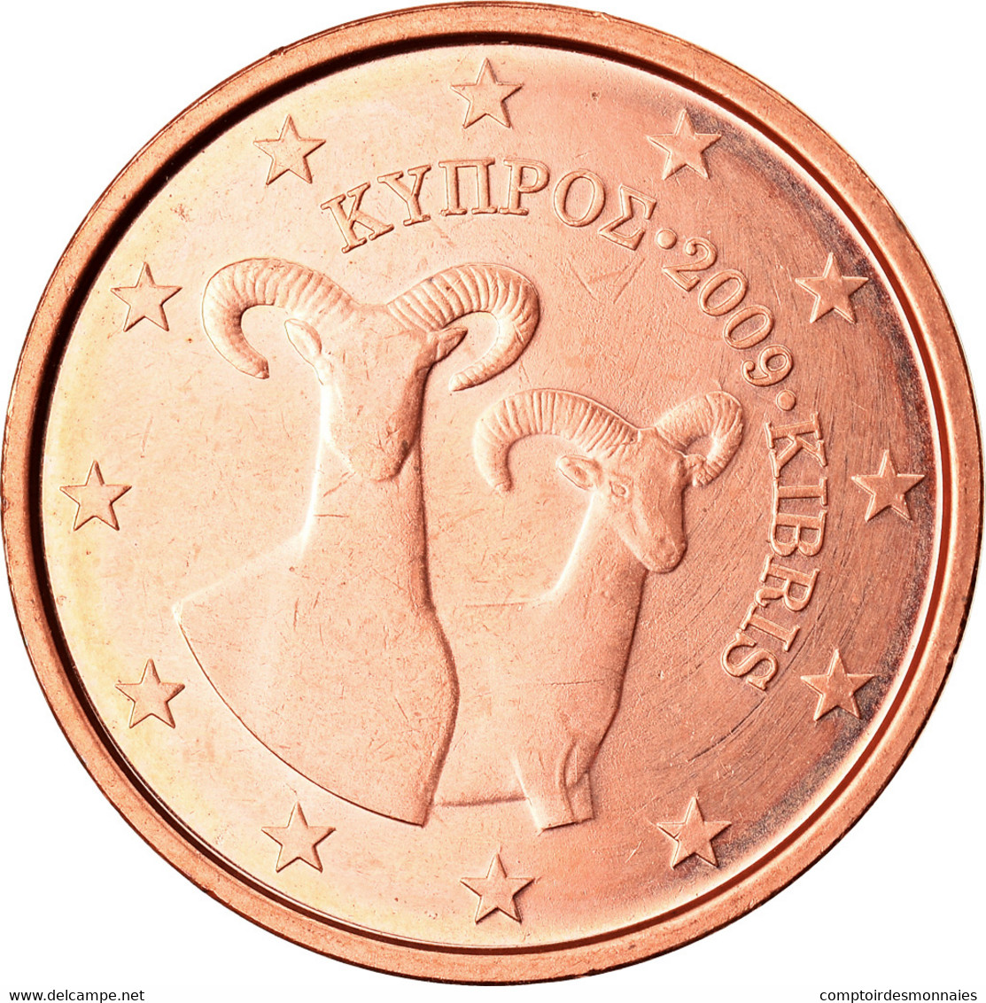 Chypre, 2 Euro Cent, 2009, SPL, Copper Plated Steel, KM:79 - Zypern