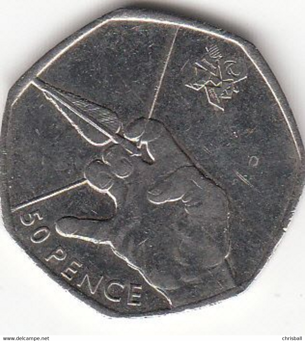 GB UK 50p Coin Archery 2011 (Small Format) Circulated - 50 Pence
