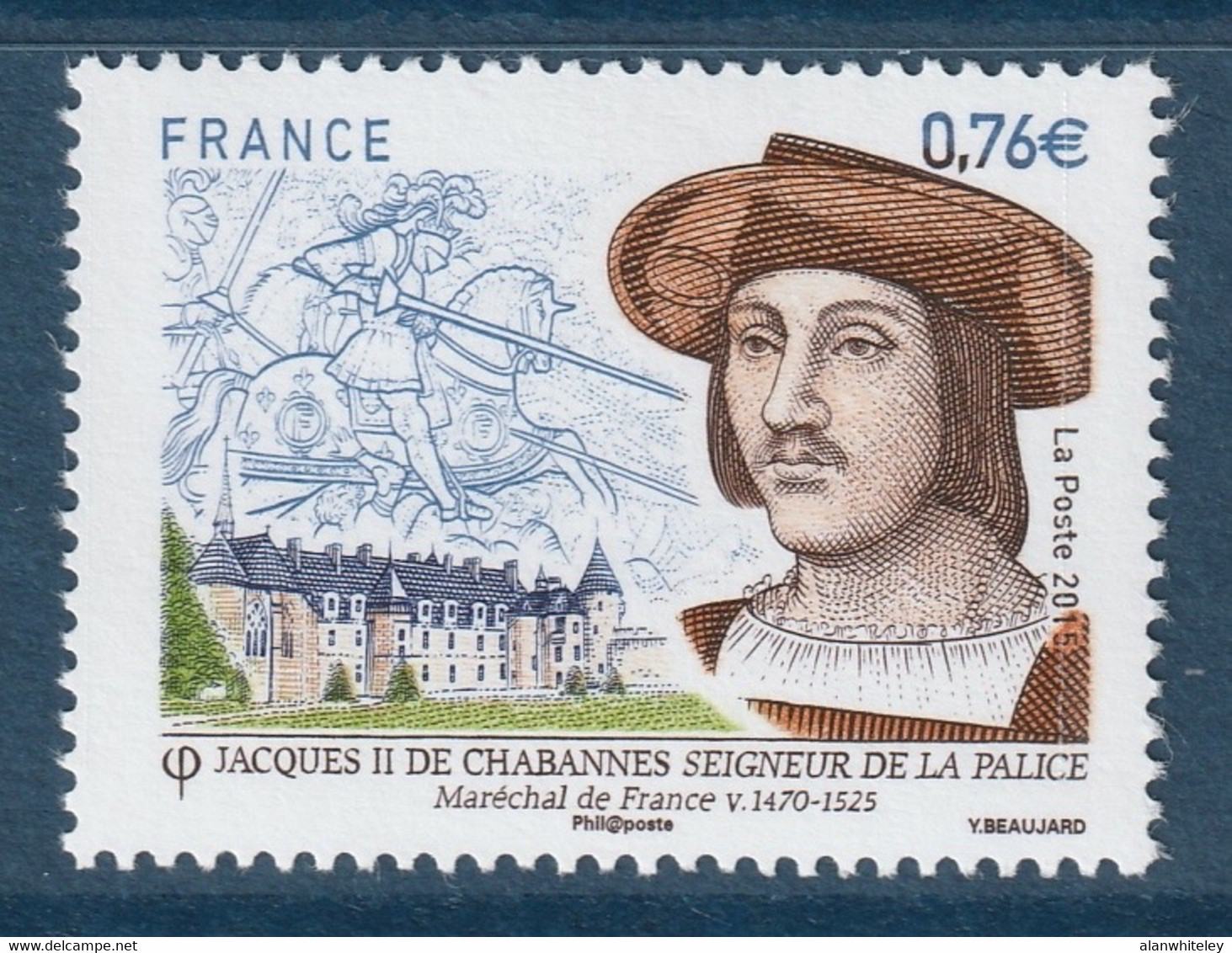 FRANCE 2015 Jacques II De Chabannes/Jacques De La Palice: Single Stamp UM/MNH - Nuovi
