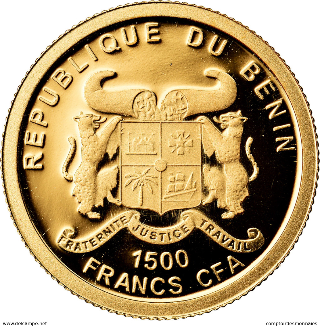 Monnaie, Benin, 1500 Francs CFA, 2011, BE, FDC, Or, KM:New - Benin