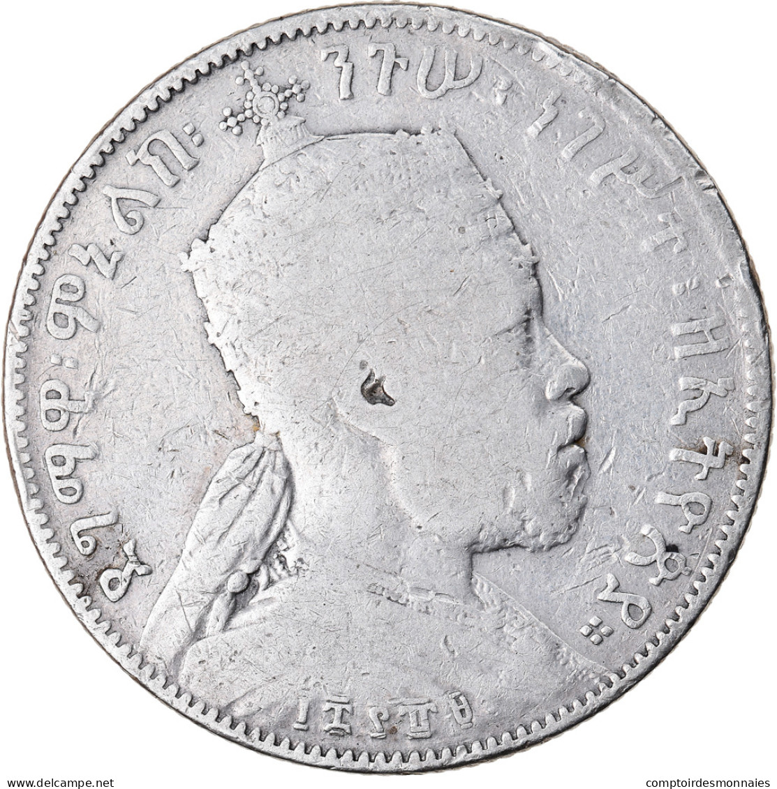 Monnaie, Éthiopie, Menelik II, 1/2 Birr, 1897, Paris, TB, Argent, KM:4 - Ethiopië