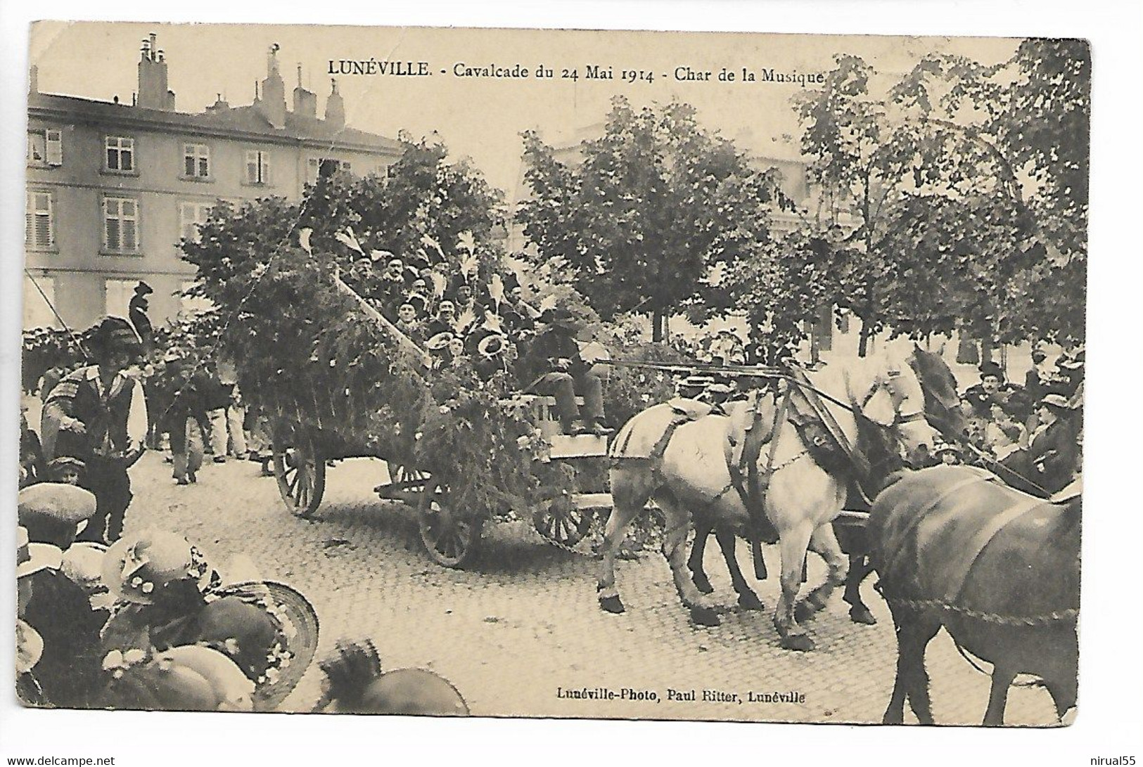 LUNEVILLE Meurthe Et Moselle Cavalcade 1914 Char De La Musique  ...G - Luneville