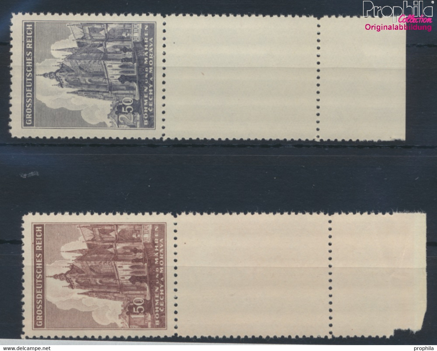 Böhmen Und Mähren 140LS-141LS Mit Leerfeld (kompl.Ausg.) Postfrisch 1944 St.-Veits-Dom Prag (9482455 - Unused Stamps