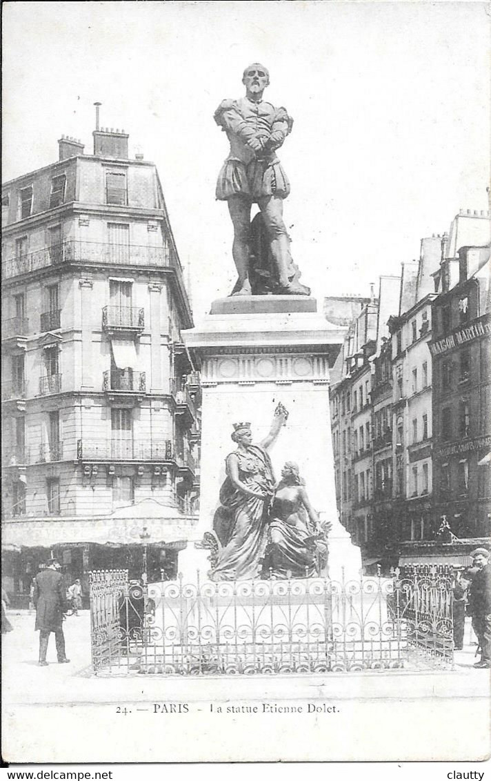 Cpa 75 Paris , Statue Etienne Dolet , Vierge , Tébehem Paris Phonocartes , Carte Enregistrable La Sonorine - Statuen