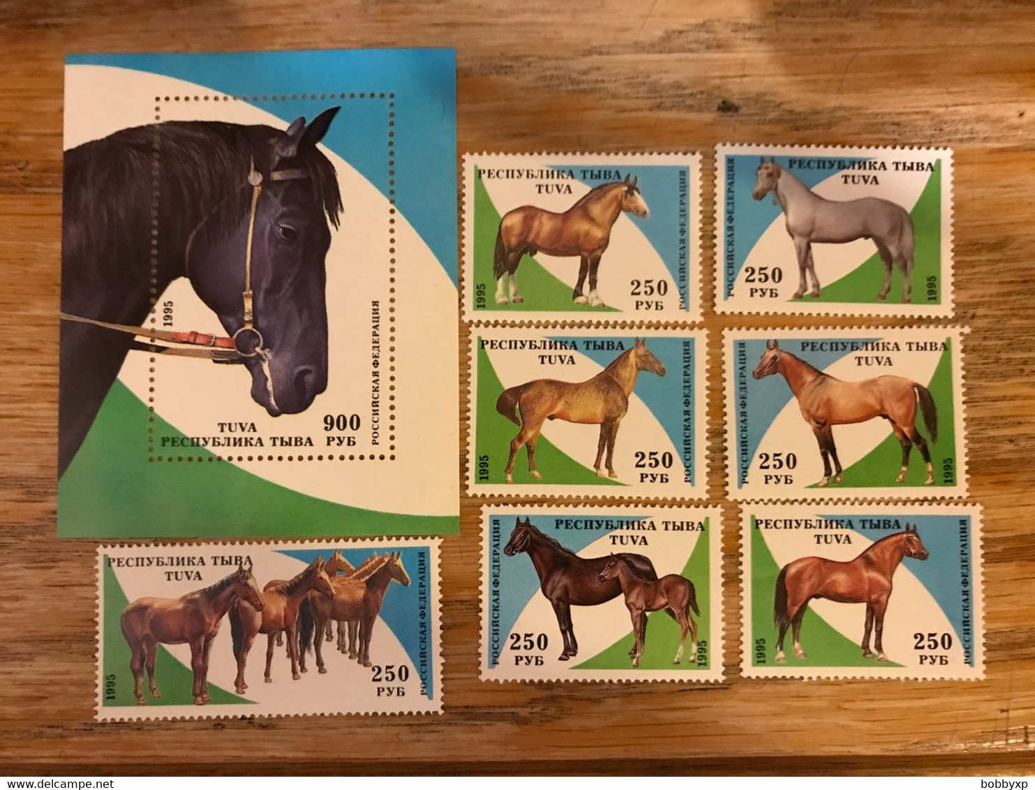 Tuva 1995. Horses. Fauna. Chevaux. Pferde. 7 Stamps & Souvenir Sheet. MNH** - Touva