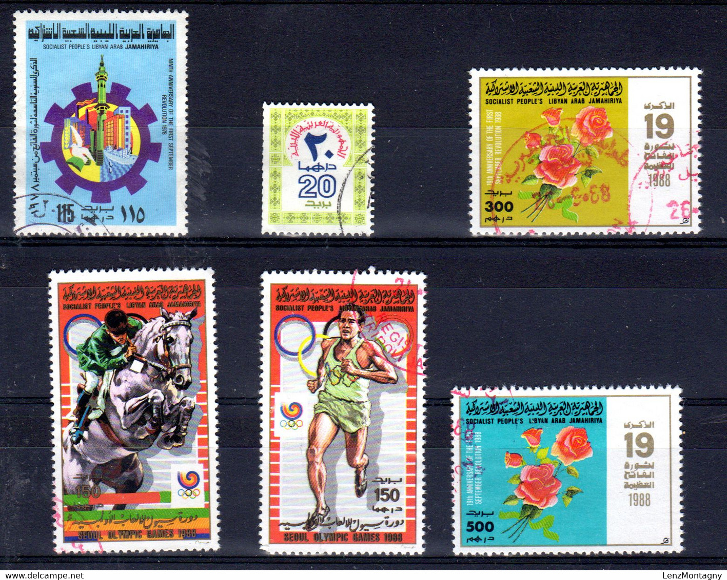 Libyen 6 Diverse, Gestempelte Briefmarken; Gem. Scan; Los 52638 - Libyen