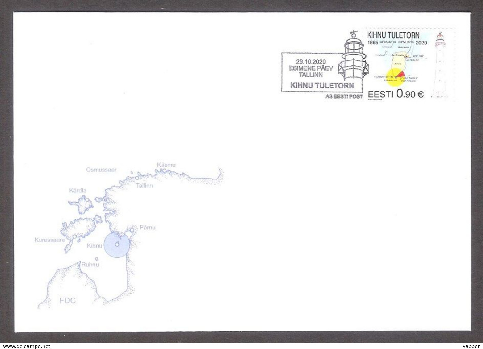 Lighthouses Kihnu Lighthouse Estonia 2020 Stamp FDC Mi 1000 - Estonia