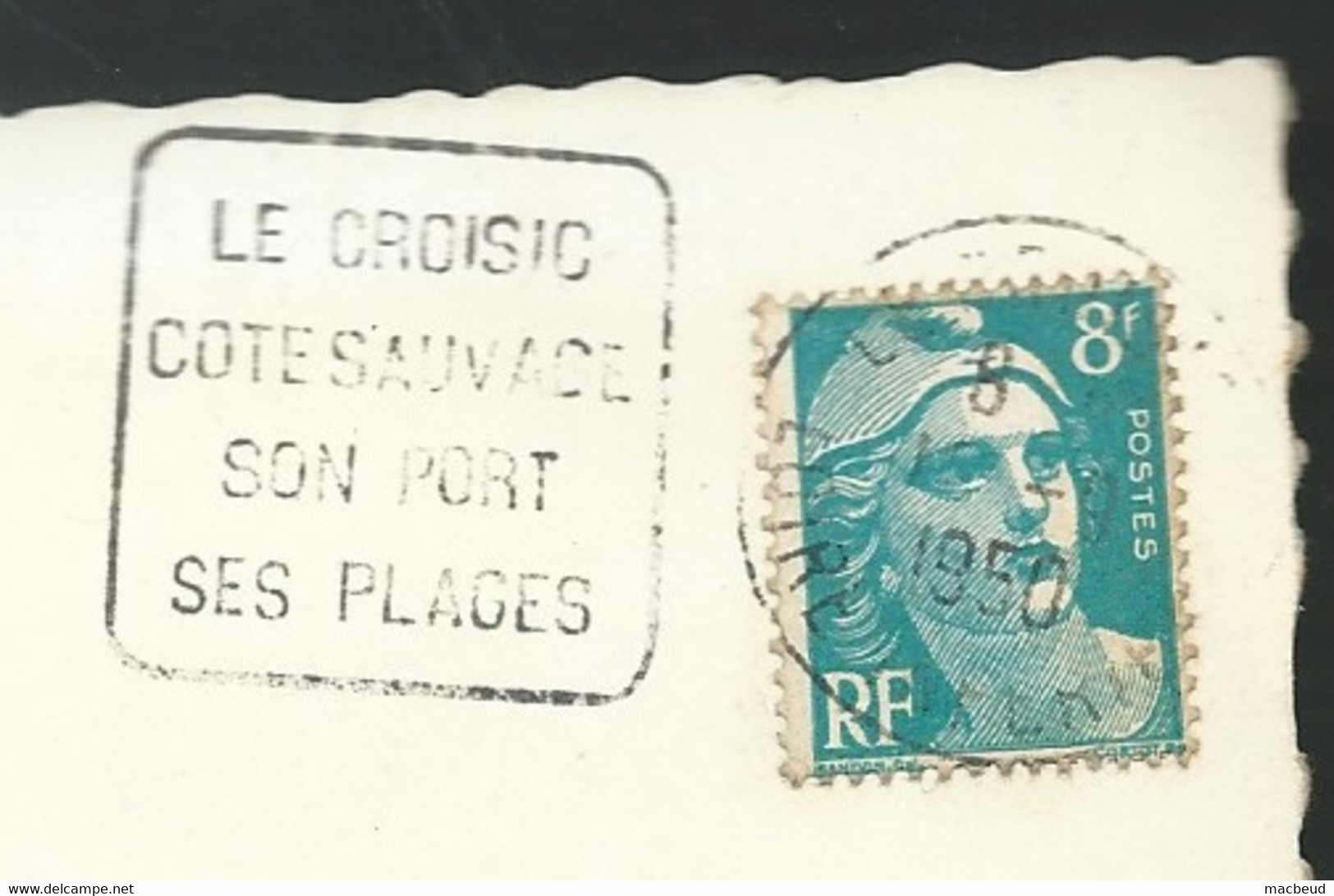 Carte De La Baule Affranchie Par 8 Francs Gandon Oblitéré En 1950  - Maca2021 - 1945-54 Marianne (Gandon)