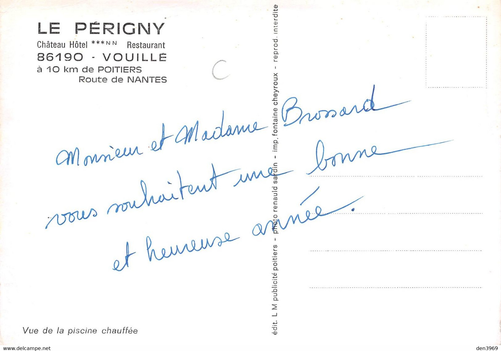 VOUILLE - Château Hôtel-Restaurant Le Périgny, à 10 Km De Poitiers, Route De Nantes - Vue De La Piscine Chauffée - Vouille