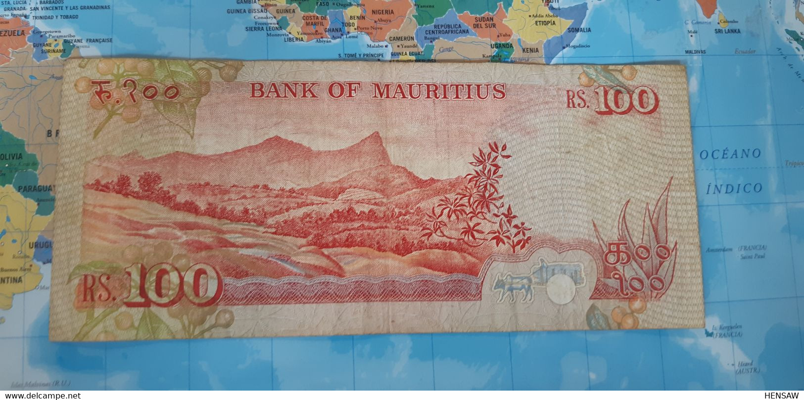 MAURITIUS 100 RUPEES 1986 P38 USED - Maurice