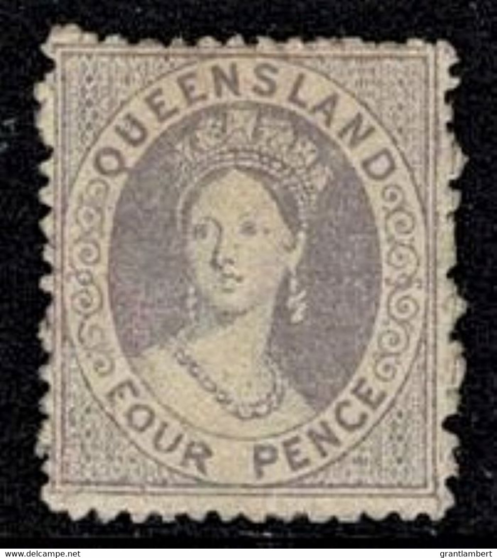 Queensland 1867 Chalon 4d Grey-lilac No Wmk 2nd Transfer Perf 13 MH  SG 56 - Neufs