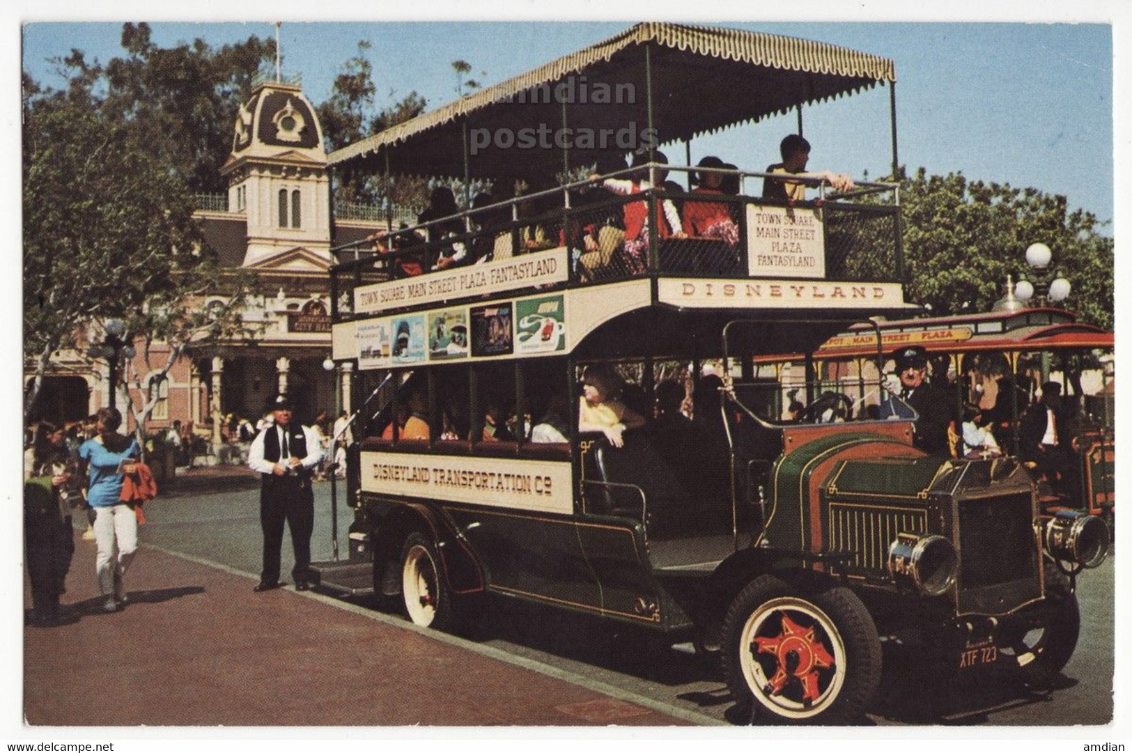 USA, Disneyland Anaheim California - Double Decker Omnibus - 1970s Vintage Chrome Postcard - Anaheim