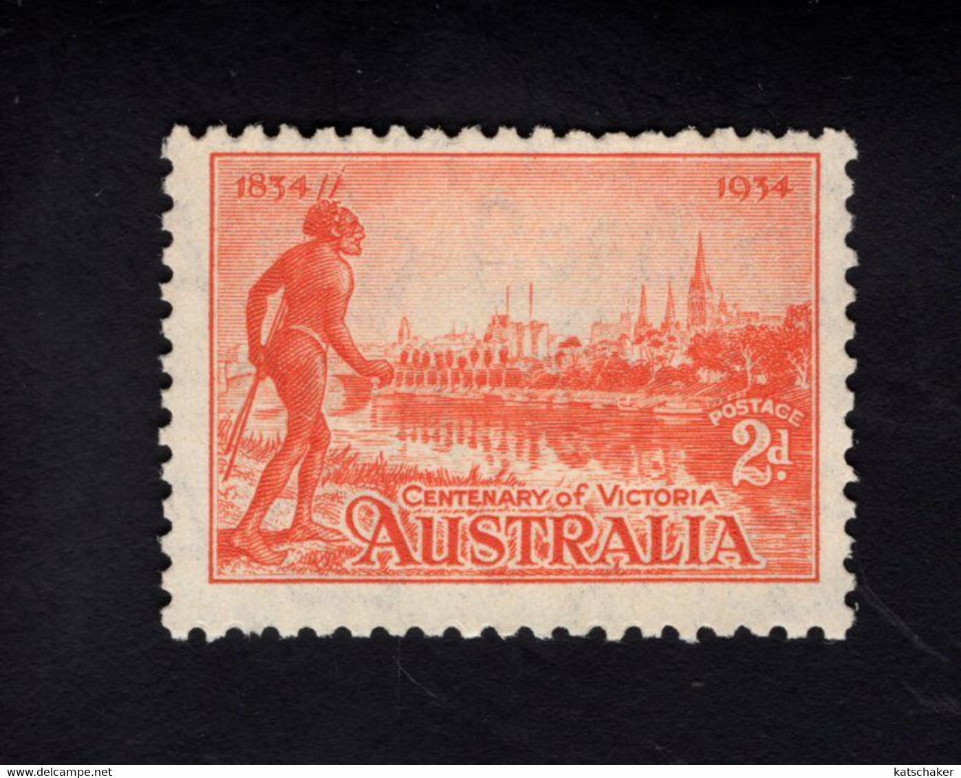 1118371277 SCOTT 142 (X)  SCHARNIER MINT HINGED POSTFRISCH NICHT EINWANDFREI - YARRA YARRA TRIBESMAN - MELBOURNE - Mint Stamps