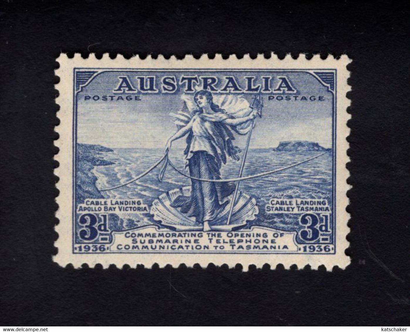 1118377622 SCOTT 158 (XX)  POSTFRIS MINT NEVER HINGED POSTFRISCH EINWANDFREI - AMPHITRITE JOINING CABLES AUSTRALIA TASMA - Mint Stamps