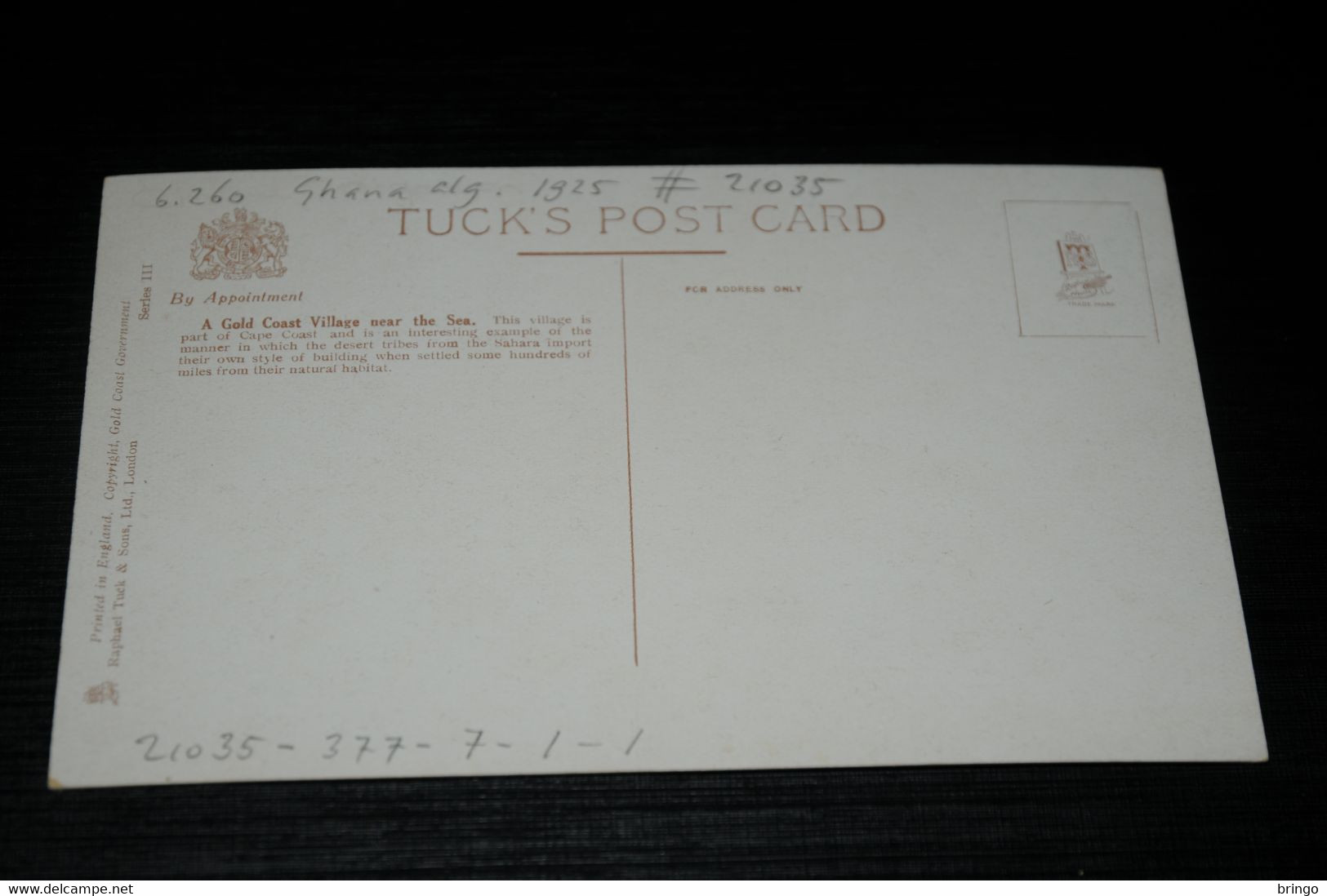 19390-           Tuck's Post Card - A Fulani Village - GOLD COAST / ART / KUNST - Ghana - Gold Coast