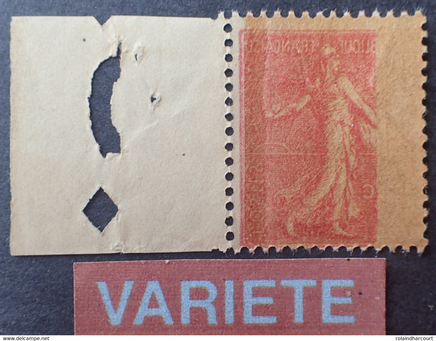 R1118/292 - 1903 - TYPE SEMEUSE LIGNEE - N°129 (III) NEUF** BdF - SUPERBE VARIETE ➤➤➤ Impression RECTO VERSO Partielle - Unused Stamps