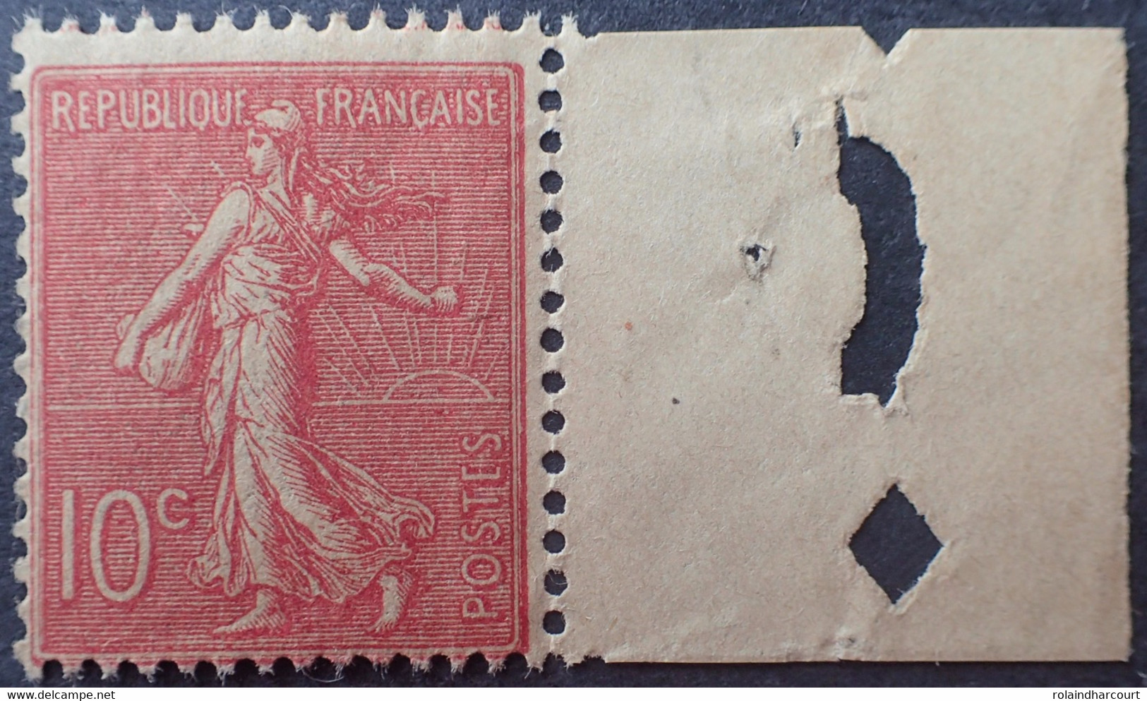 R1118/292 - 1903 - TYPE SEMEUSE LIGNEE - N°129 (III) NEUF** BdF - SUPERBE VARIETE ➤➤➤ Impression RECTO VERSO Partielle - Unused Stamps