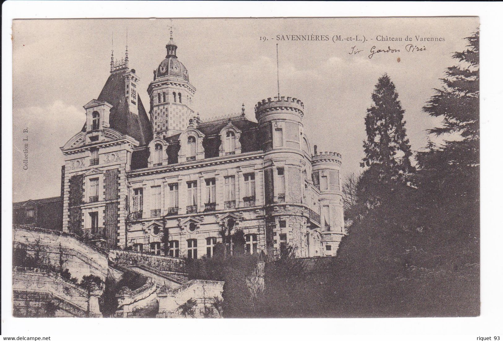 19 - SAVENNIERES - Château De Varennes (descriptif Historique Du Rédacteur De L'écrit) - Autres & Non Classés