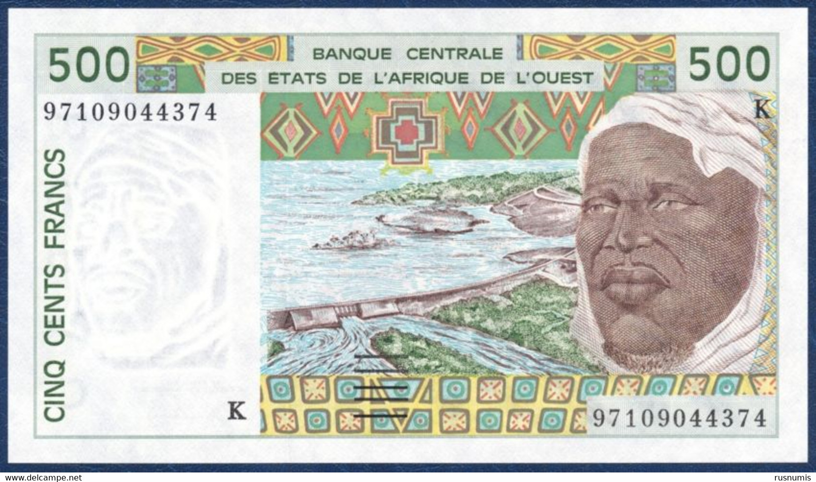 WEST AFRICAN STATES Afrique De L'Ouest - SENEGAL SENEGAL 500 FRANCS P-710Kh Hydro Dam, Man - Garden Tractor 1997 UNC - Sénégal