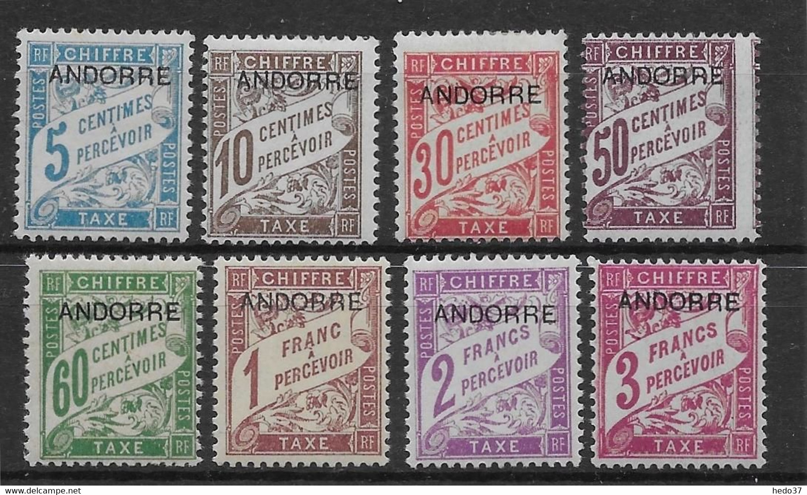 Andorre - Taxe N°1/8 - Neuf * Avec Charnière - TB - Neufs