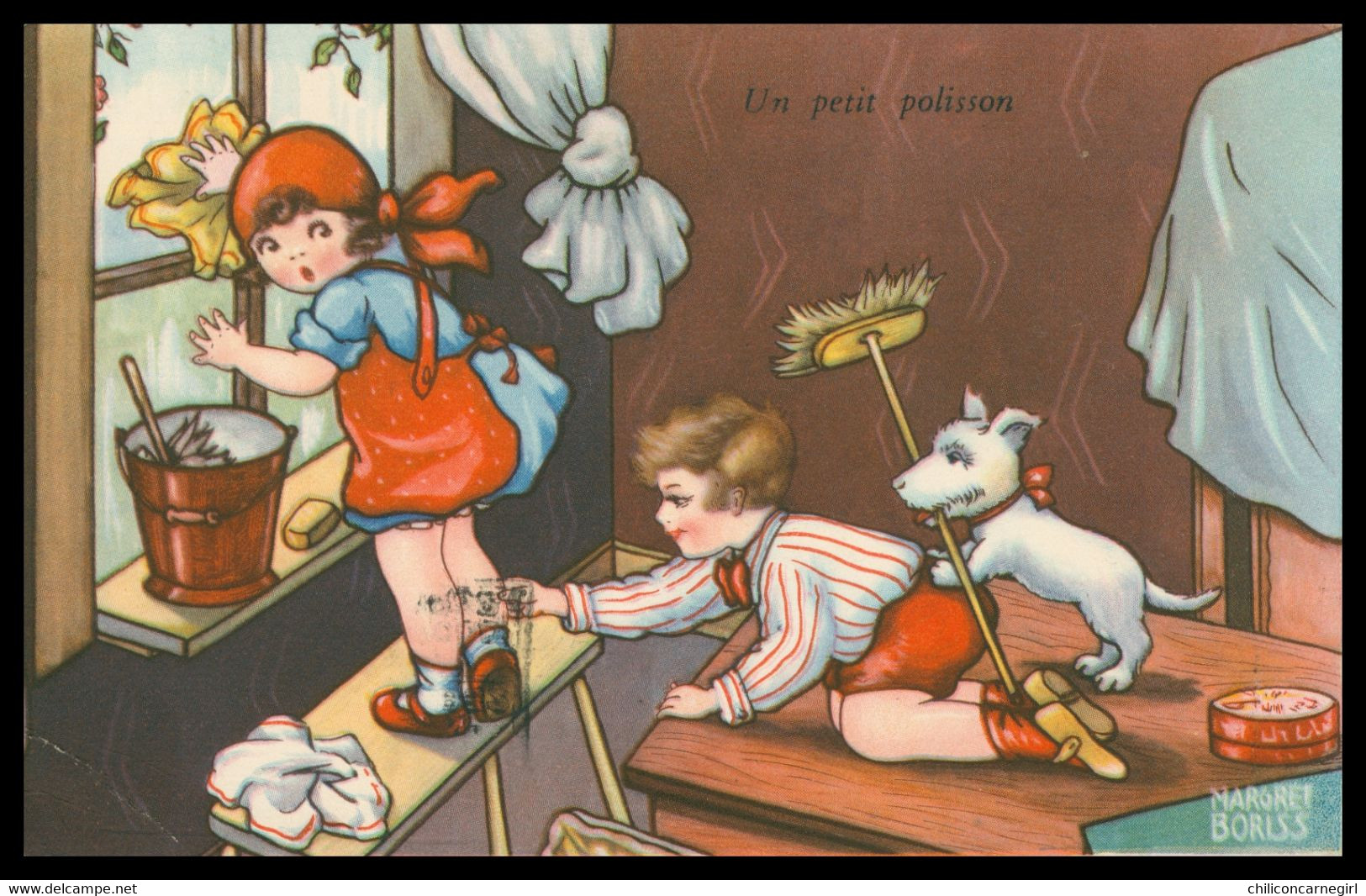 MARGRET BORISS - Un Petit Polisson - Boy - Garçon - Chien - Fillette - Ménage - AMAG 0381 - 1932 - Boriss, Margret