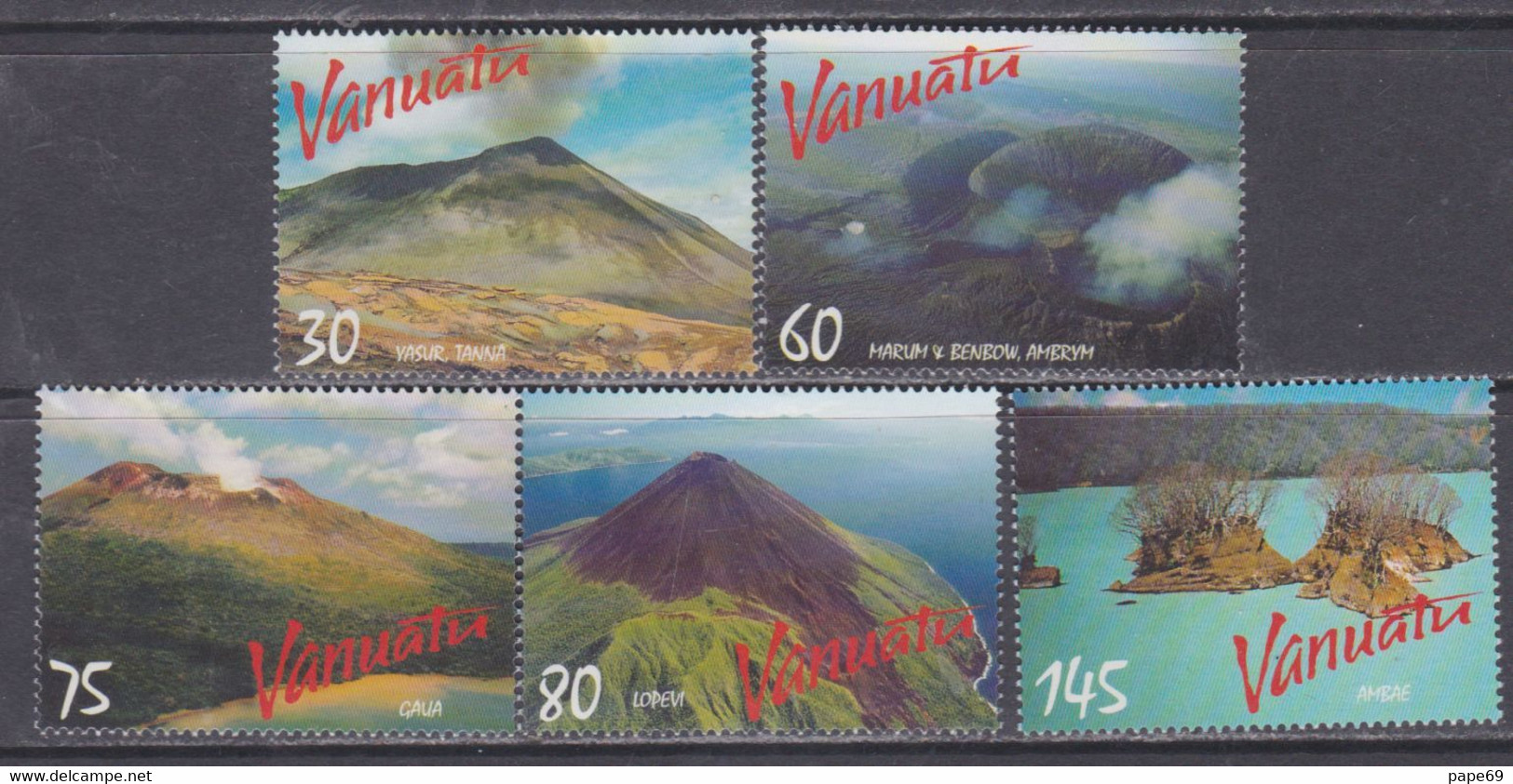 VANUATU N° 1059 / 63 XX Volcans En Activité Les 5 Valeurs  Sans Charnière,TB - Vanuatu (1980-...)