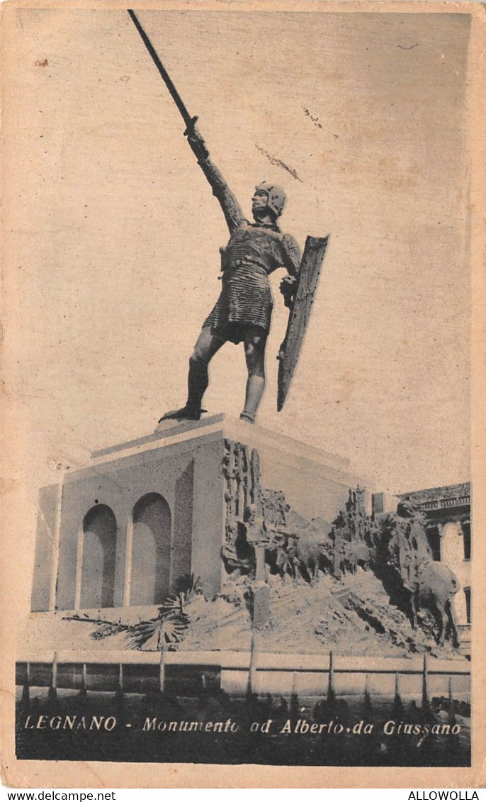 9952"LEGNANO-MONUMENTO AD ALBERTO DA GIUSSANO" -VERA FOTO-CARTOLINA SPEDITA1940 - Legnano