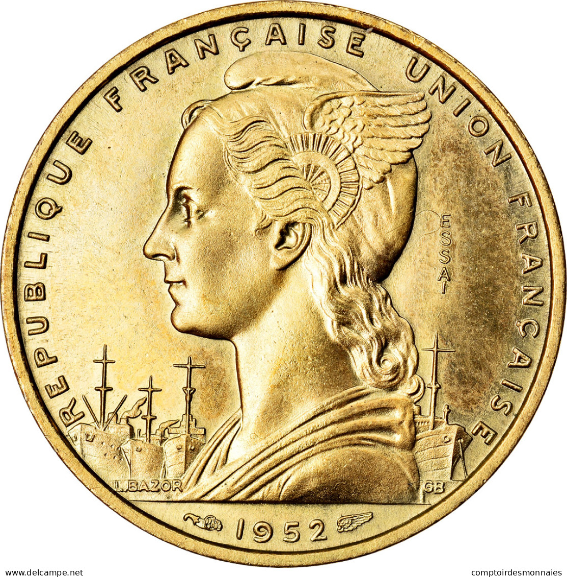 Monnaie, Côte Française Des Somalis, 20 Francs, 1952, Paris, ESSAI, SUP+ - Dschibuti