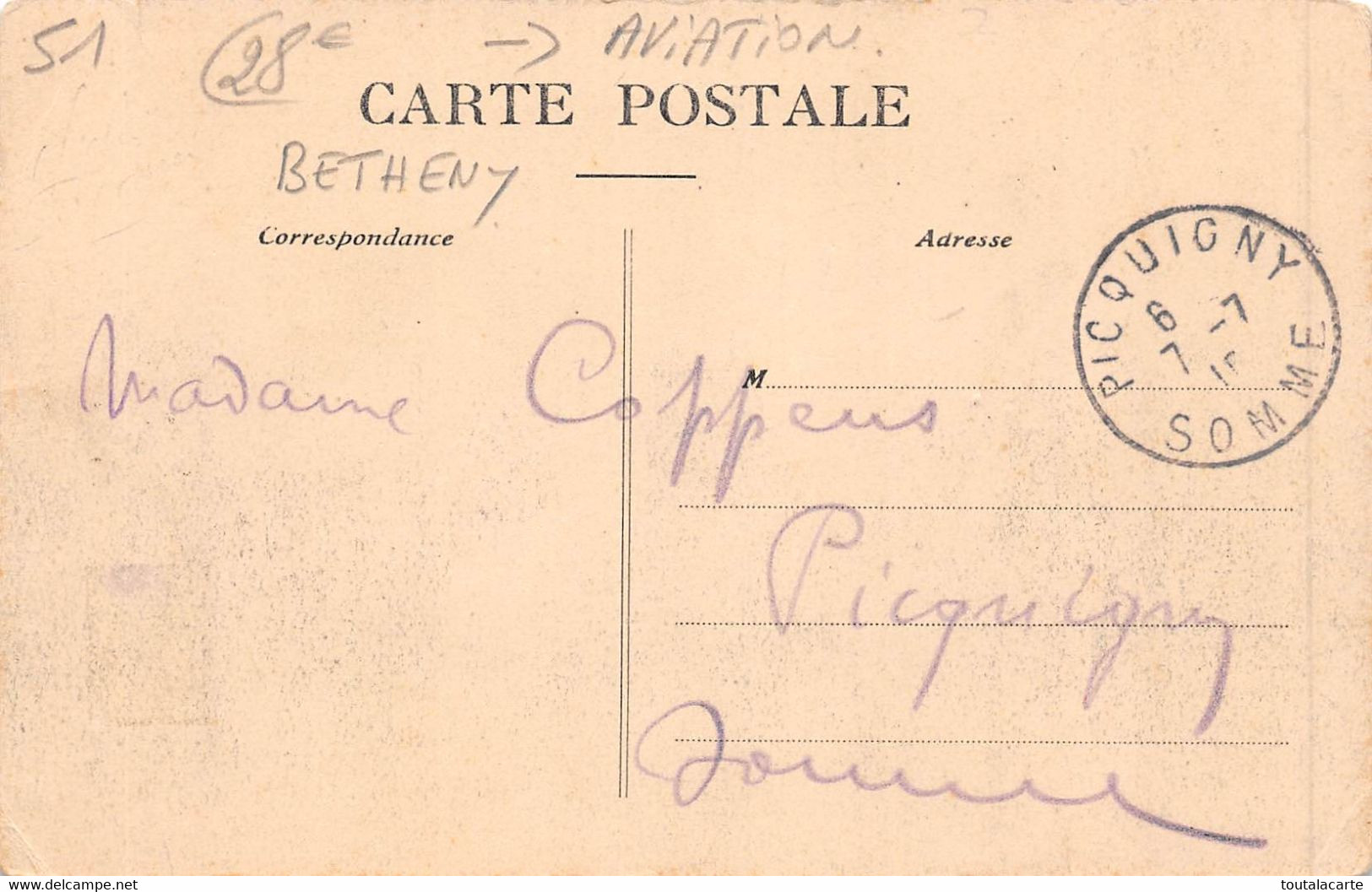 CPA BETHENY DEUXIEME GRANDE SEMAINE D AVIATION DE CHAMPAGNE DEBRIS DE L APPAREIL DE WACHTER 3 JUILLET 1910 - Ongevalen