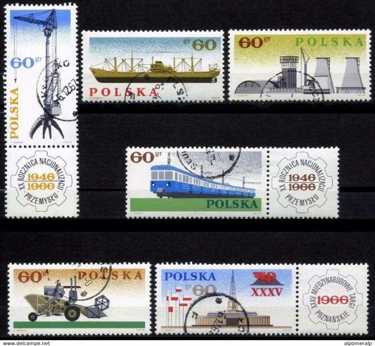 Poland 1966 Mi 1674-1679 Nationalization Of Polish Industry, 20th Anniversary (Complete Set, Used) - Andere & Zonder Classificatie