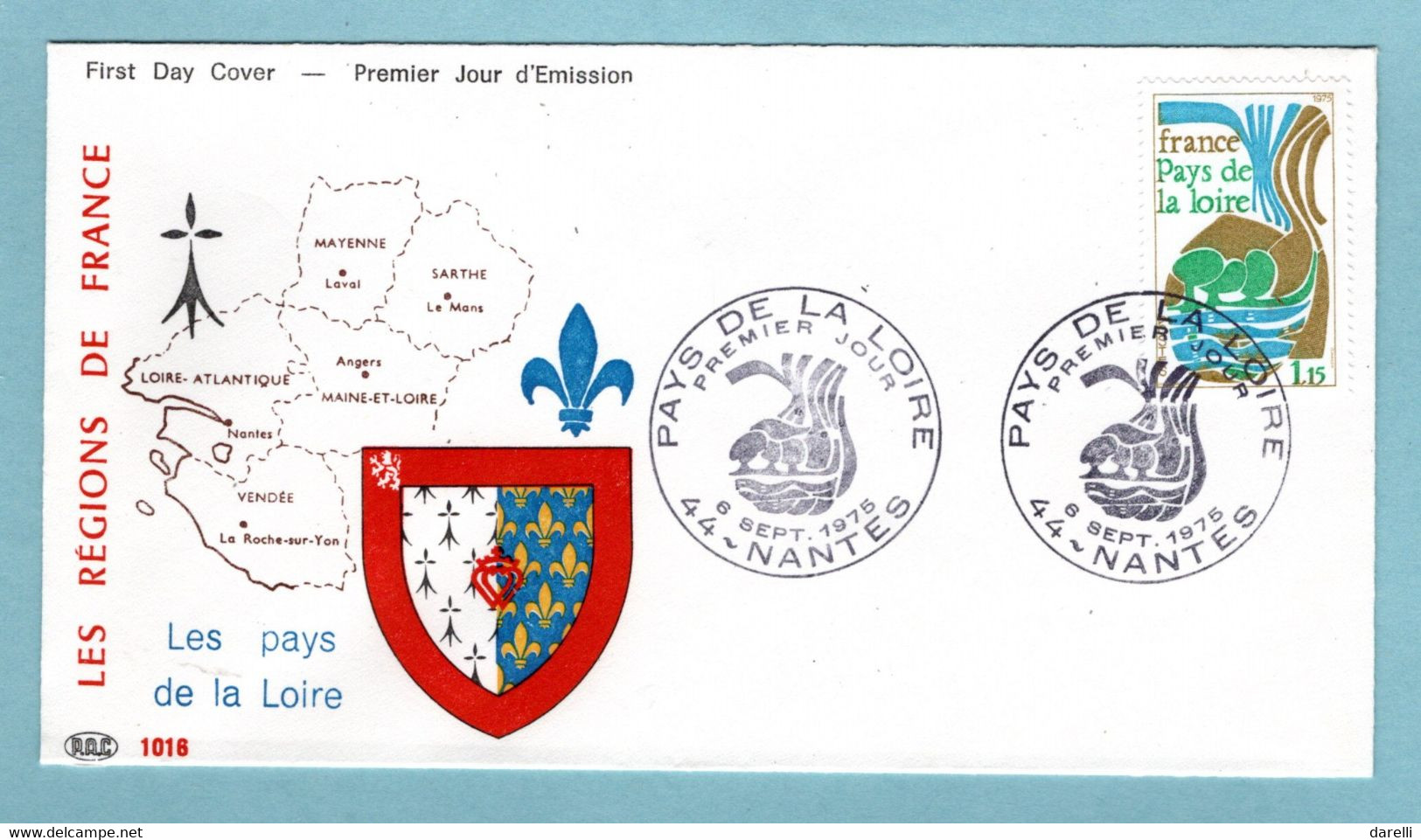 FDC France 1975 - France Pays De La Loire - YT 1849 - 44 Nantes - 1970-1979