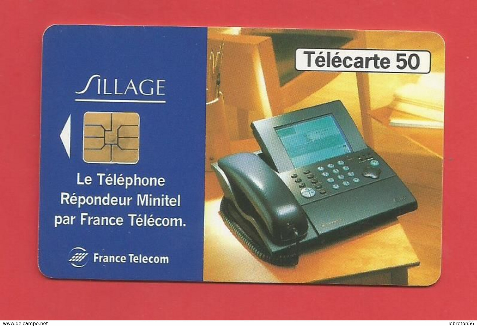 TELECARTE 50  U TIRAGE 2000 000 EX. France Télécom Sillage Répondeur Minitel ---- X 2 Scan - Telecom Operators